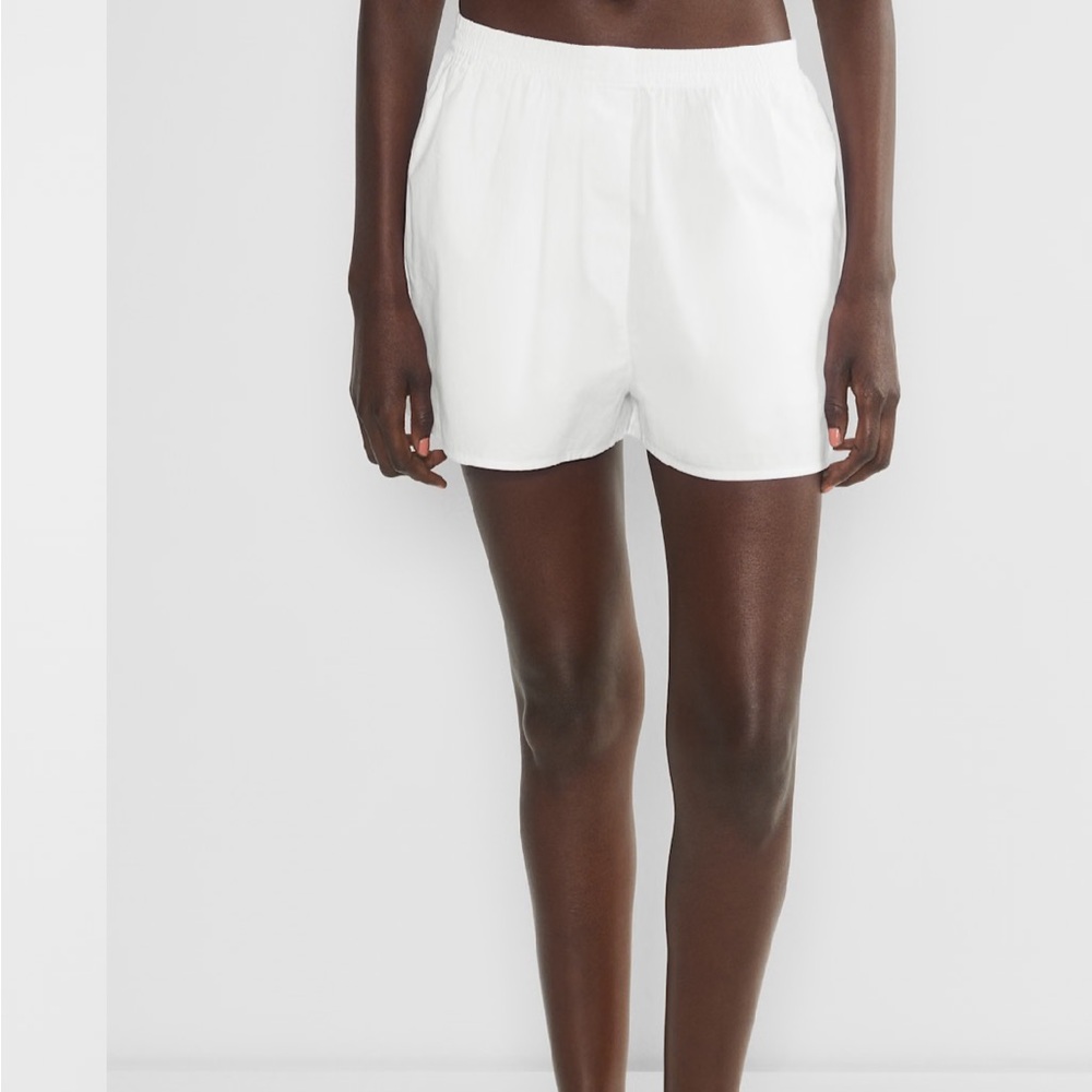 Aritzia White Linen Boxer Shorts